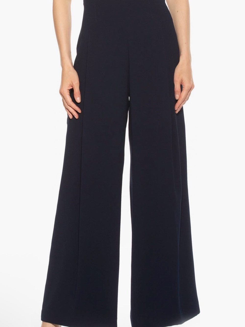 Alexia Admor Navy Wide-Leg Jumpsuit Pants